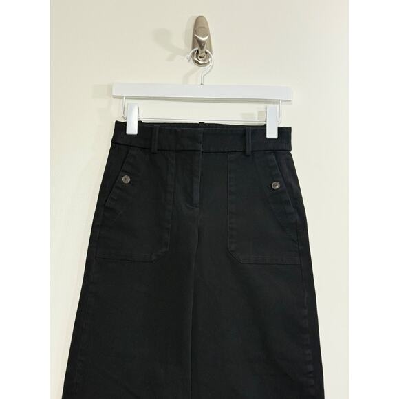 J.Crew Cropped Wide Leg Pant In Black Size 0 - Picture 3 of 5